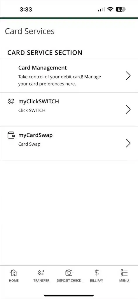 Card Management Tab screenshot