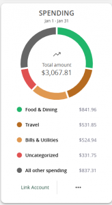 Financial Tools in RCB Bank Online Banking - Spending example