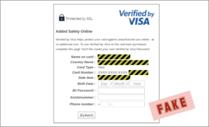 The next step of the Netflix scam, which is to ask for more personal information with a fake "Verified by Visa" logo.