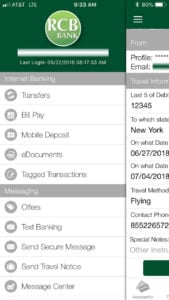 travel notice on mobile banking