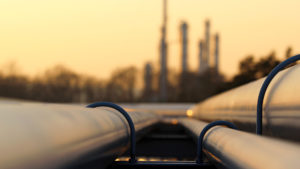 Pipeline for crude oil leading to refinery