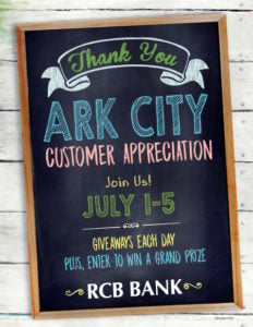 Ark City customer appreciation July 1 from 11am to 2pm