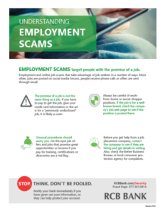 employment scams information