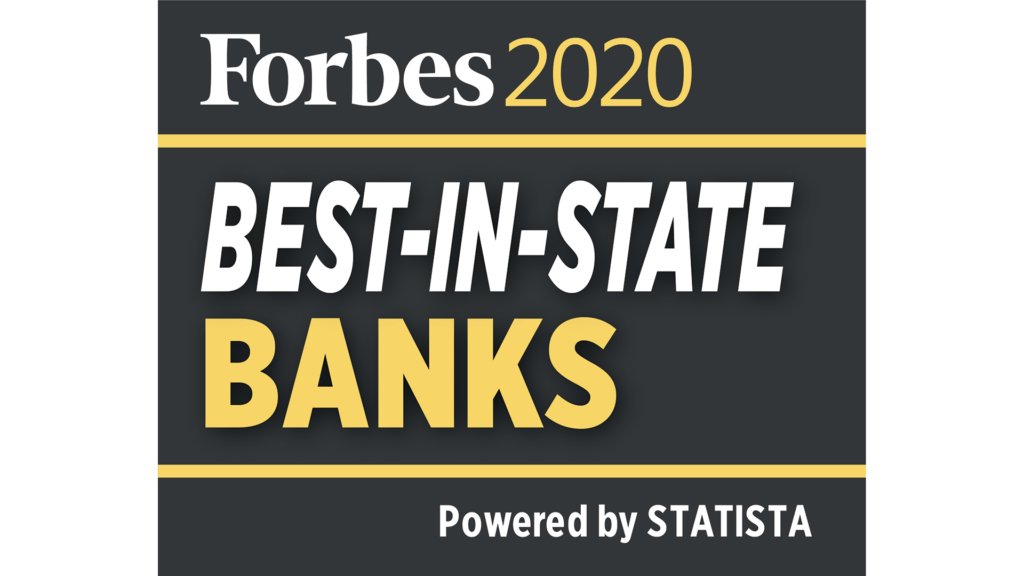 Forbes 2020 best-in-state banks.