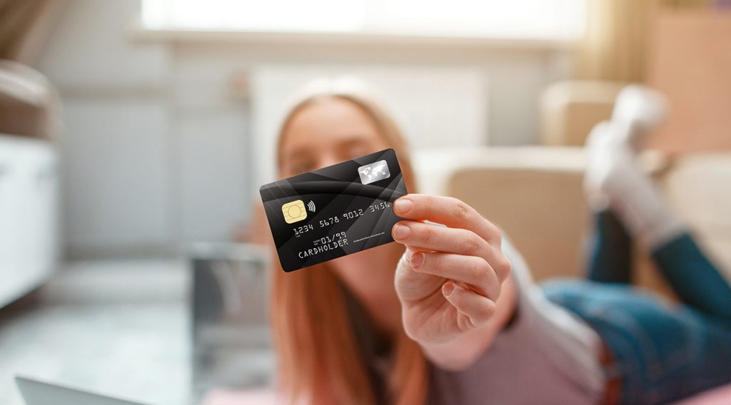 teen with credit card