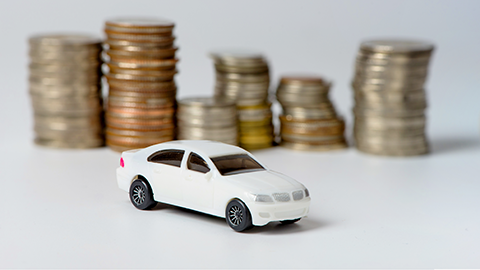 car with coins