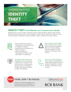 Identity Theft Flyer - RCB Bank Security Center