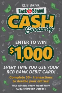 RCB Bank 2023 Back to School Cash Giveaway