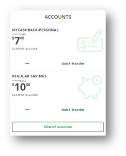 Accounts Tile RCB Bank Online Banking - Accounts Tile