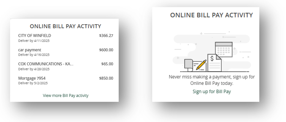 Online Bill Pay Together RCB Bank Online Banking Online Bill Pay Activity