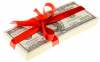 gift-wrapped cash