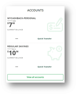 You can click on View All Accounts to see and manage all of your accounts. Once there you can add up to 5 accounts to your favorites list that will automatically show in the Accounts widget. You can nickname them and move them into the order you prefer. You can even add external accounts, for view only access in the Sync Manager.