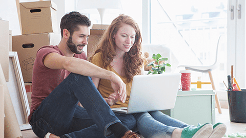 Couple Sitting on the Floor