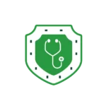 credit life icon—stethoscope in shield icon
