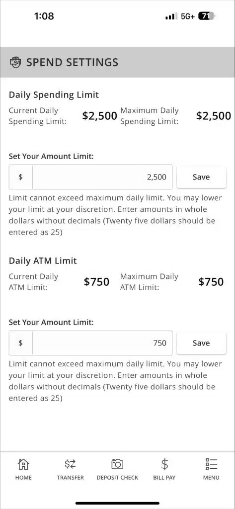 Security Settings part 3 screen shot