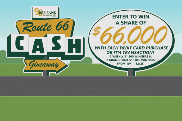 RCB Bank Consumer Route 66 Cash Giveaway